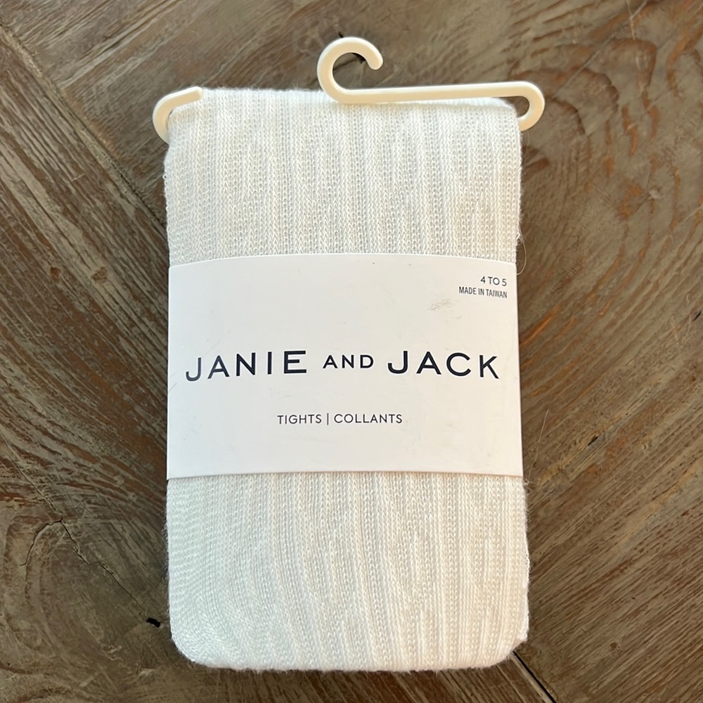 Janie and Jack off white tights size 4 to 5